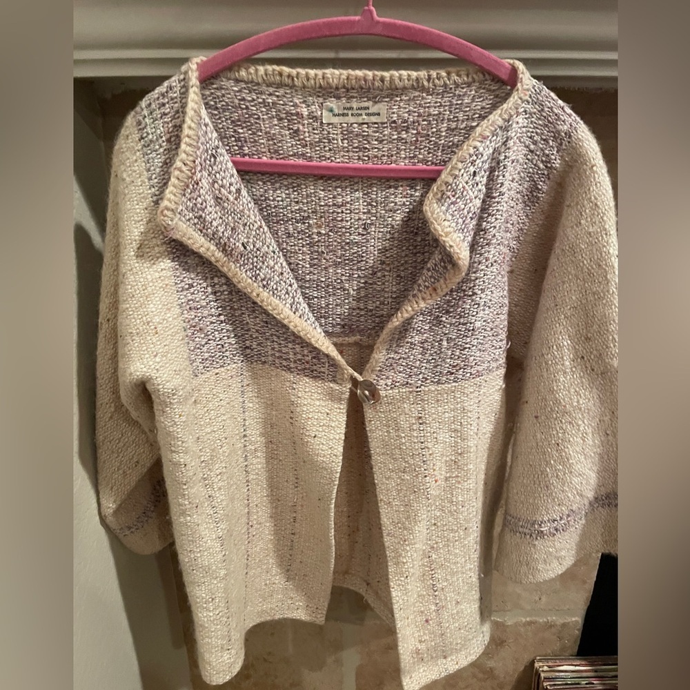 Handmade Woven Wide Sleeve Cardigan Artsy Lagenlook Capsule Cottagecore L